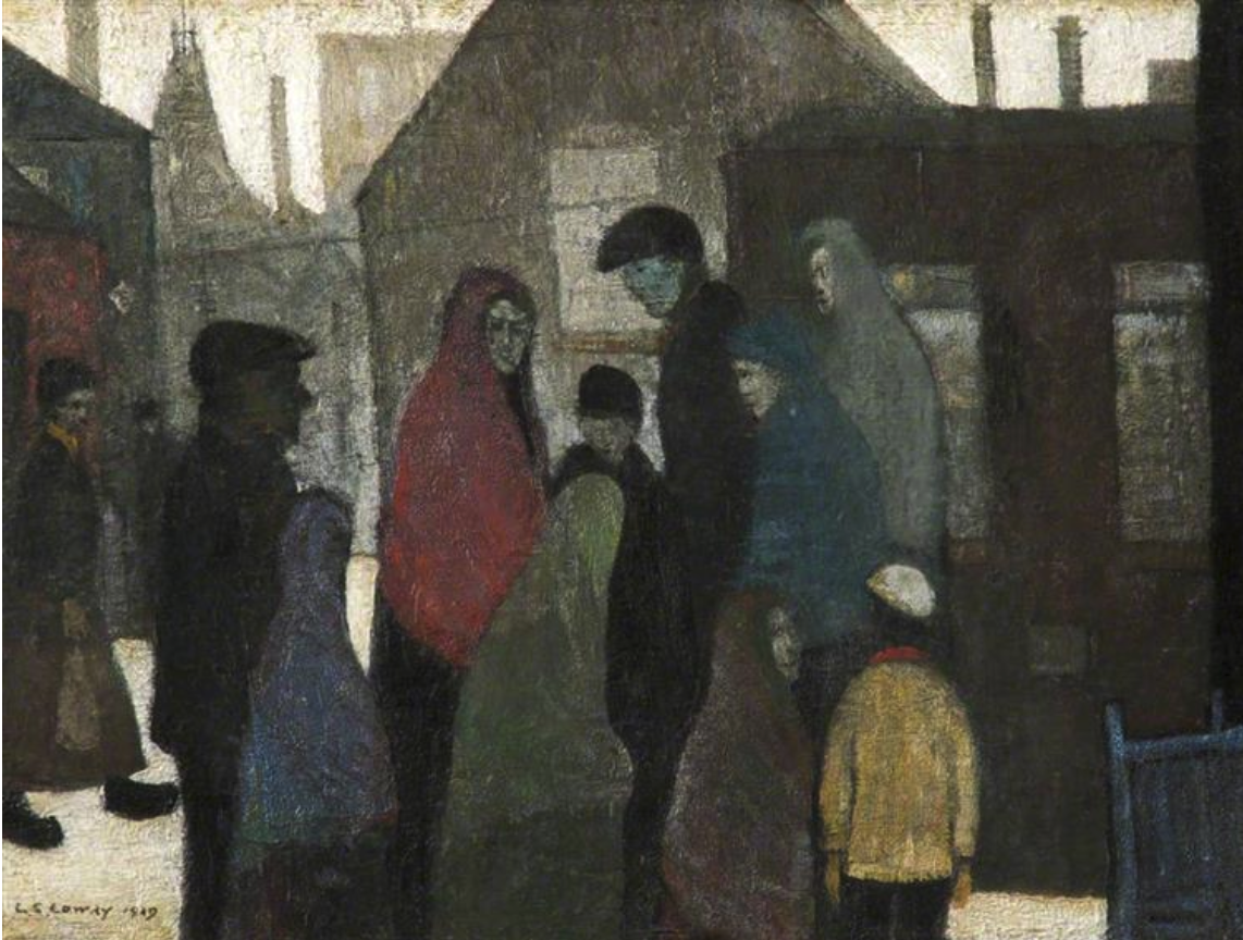 Pit Tragedy (1919) by Laurence Stephen Lowry (1887 - 1976), English artist.