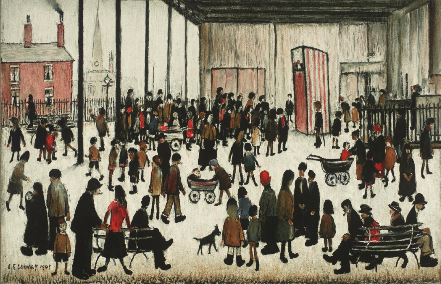 Punch and Judy (1943) by Laurence Stephen Lowry (1887 - 1976), English artist.