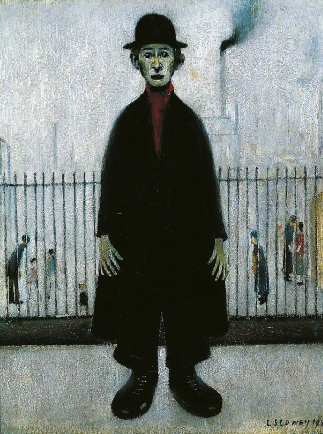 A Lancashire Cotton Worker (1944) by Laurence Stephen Lowry (1887 - 1976), English artist.