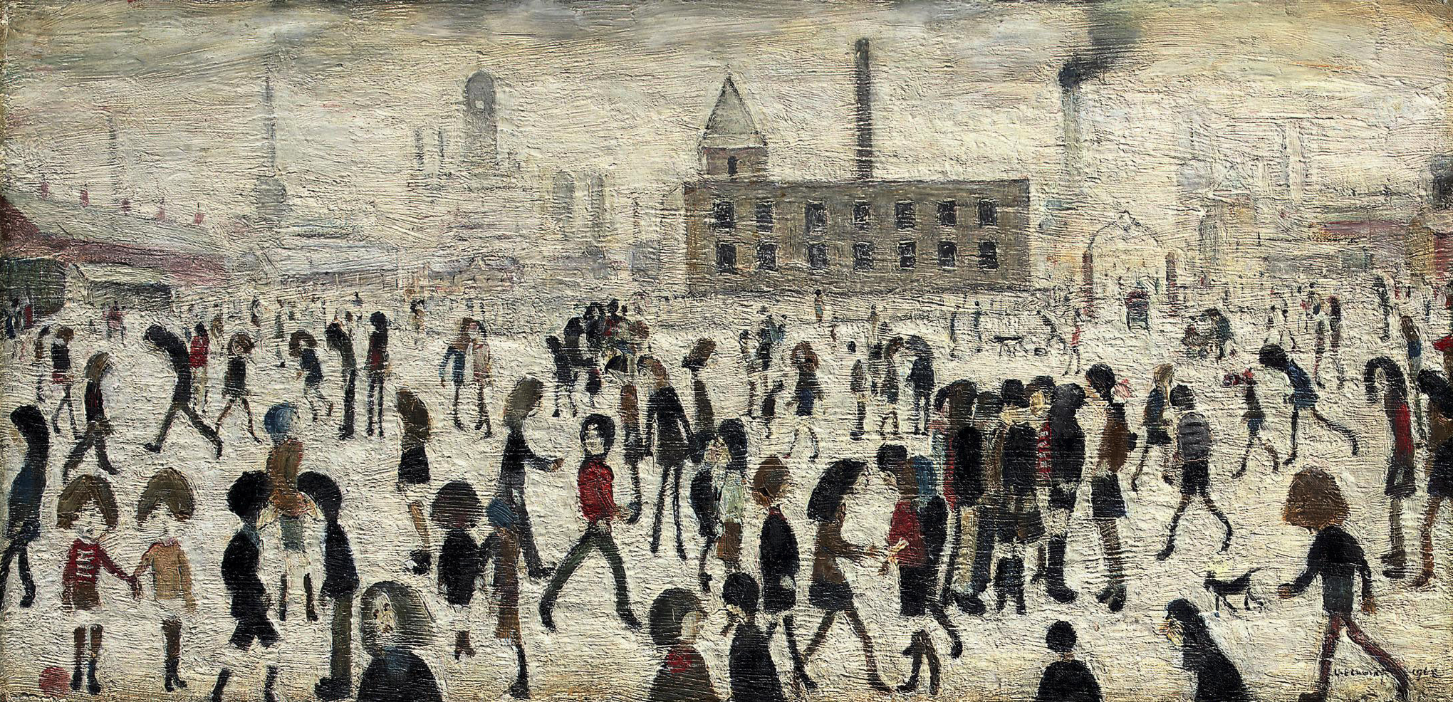 An Open Space (1968) by Laurence Stephen Lowry (1887 - 1976), English artist.