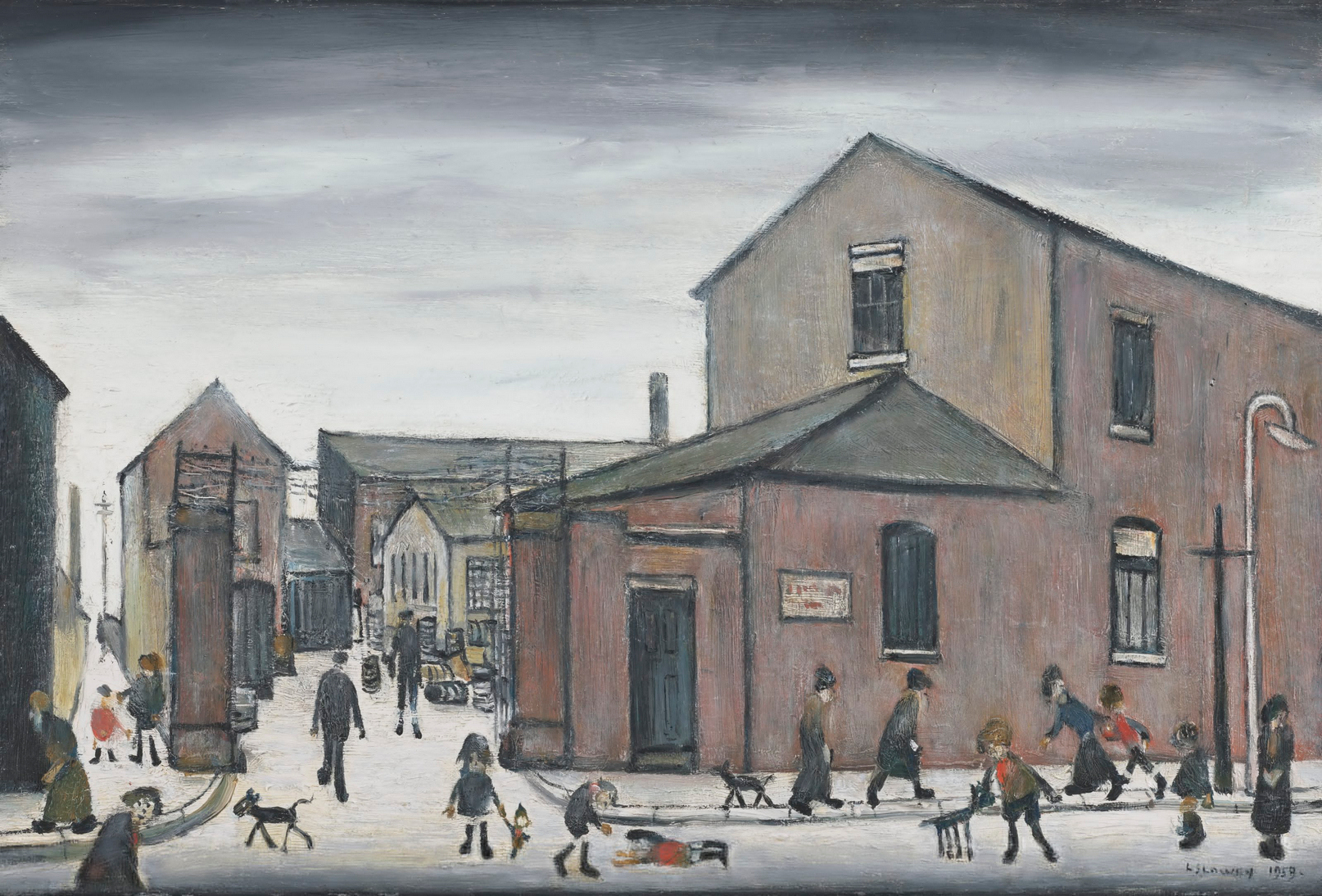 Viaduct Works, Manchester (1959) by Laurence Stephen Lowry (1887 - 1976), English artist.