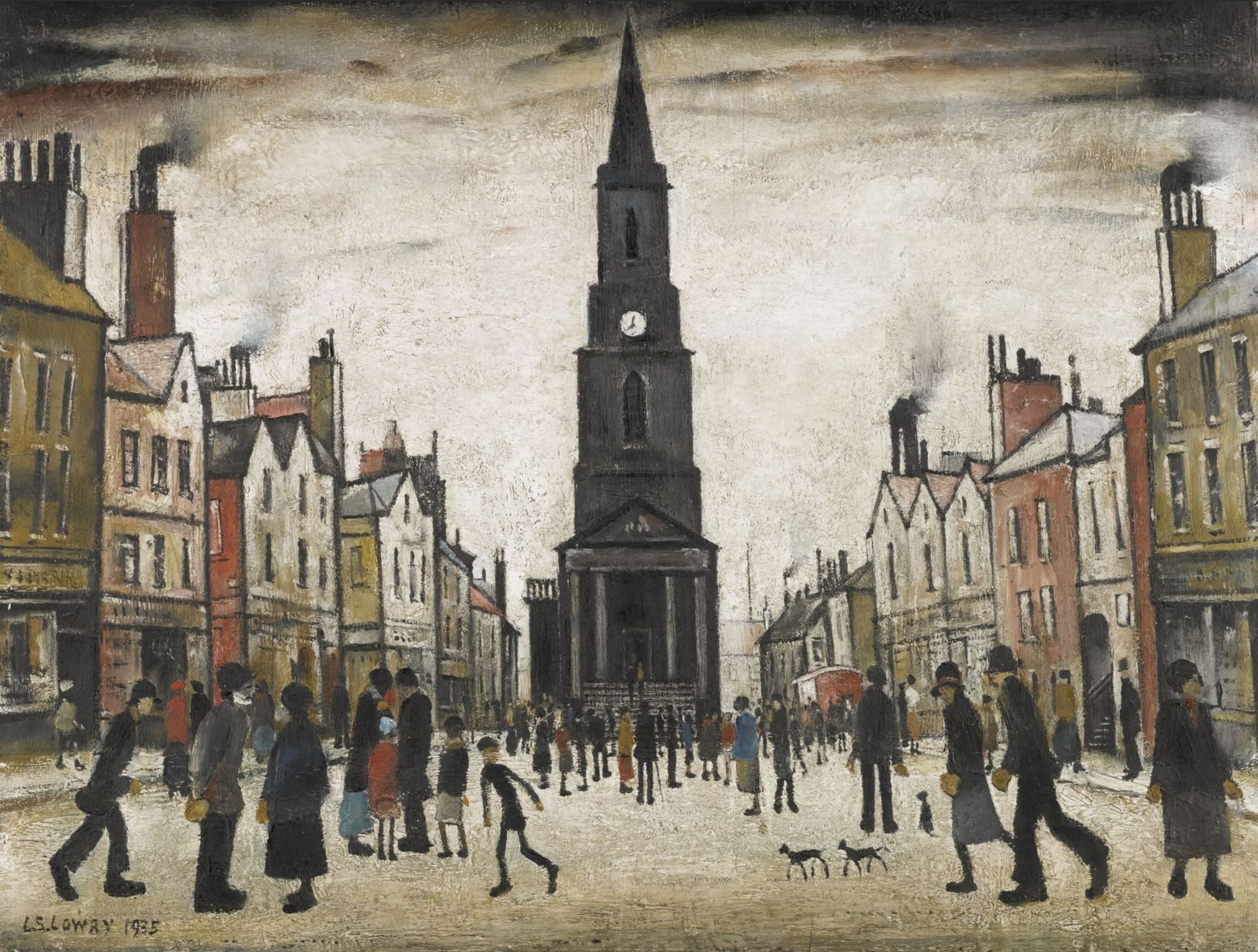 A Market Place, Berwick-Upon-Tweed (1939) by Laurence Stephen Lowry (1887 - 1976), English artist.