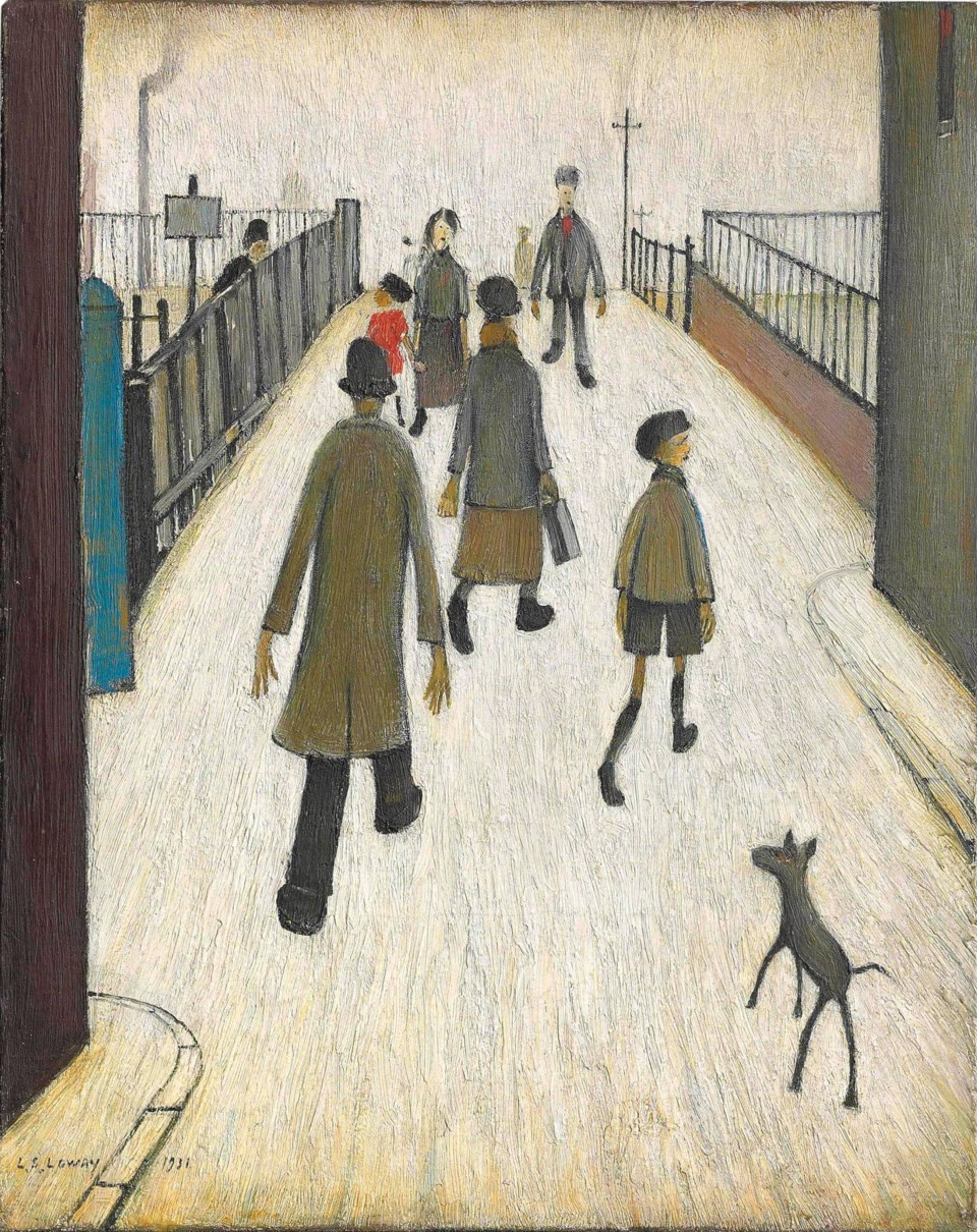 The Bridge (1931) by Laurence Stephen Lowry (1887 - 1976), English artist.