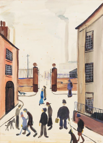 The Mill Gate (1952) by Laurence Stephen Lowry (1887 - 1976), English artist.