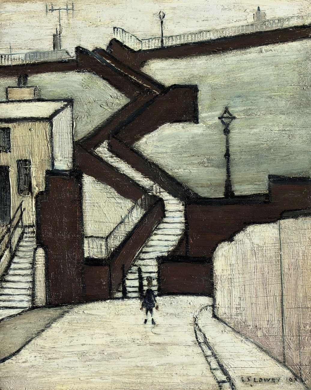 Study for The Steps, Maryport (1956) by Laurence Stephen Lowry (1887 - 1976), English artist.