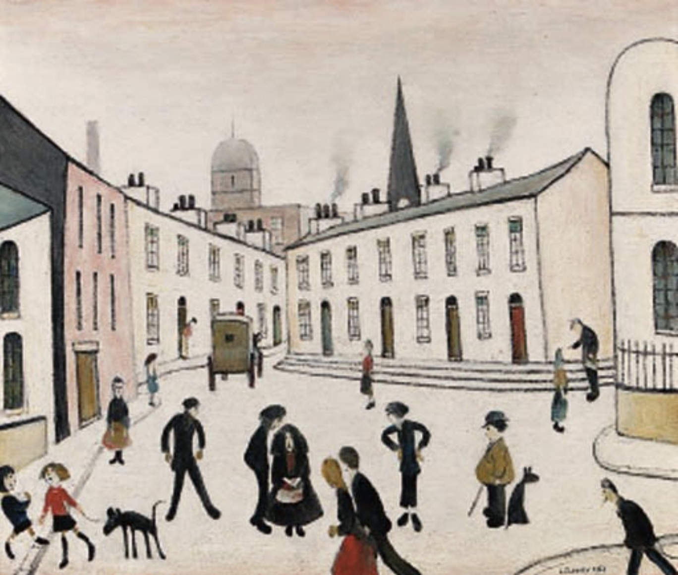 Street Scene, Lancashire (1961) by Laurence Stephen Lowry (1887 - 1976), English artist.