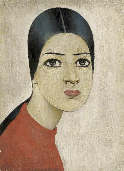 Portrait of Ann in a red jumper (1907) by Laurence Stephen Lowry (1887 - 1976), English artist.