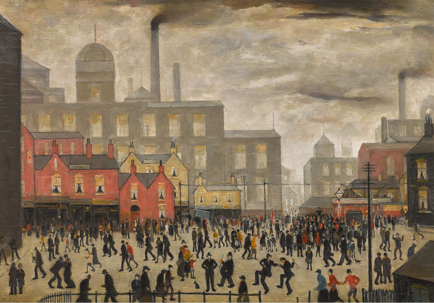A Town Square (1927) by Laurence Stephen Lowry (1887 - 1976), English artist.