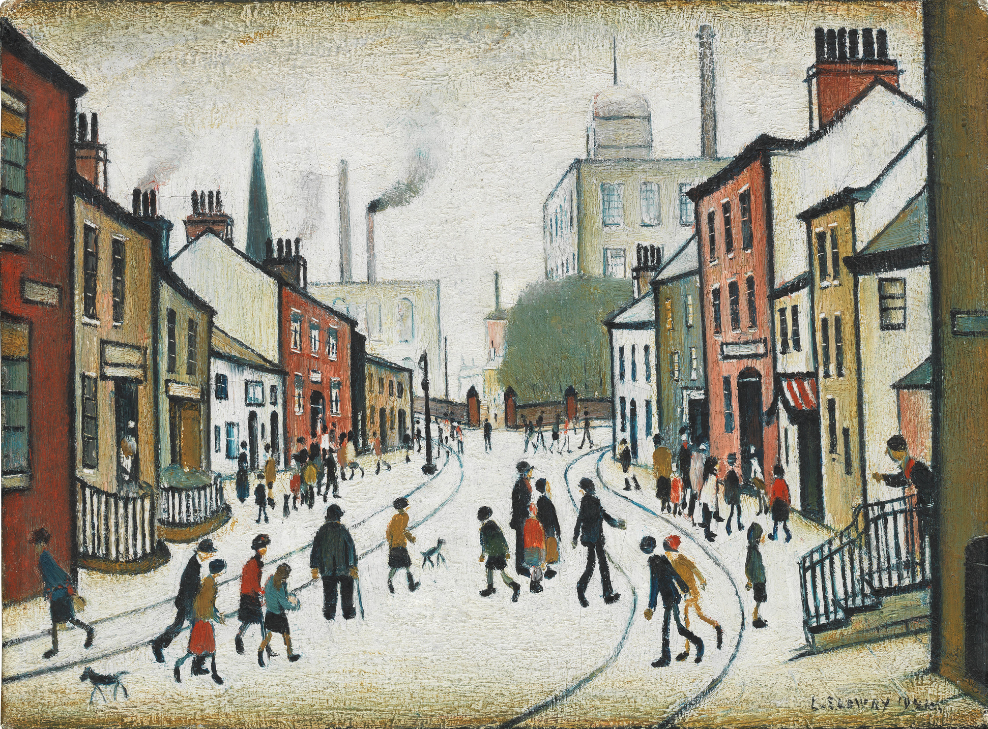 Street Scene (1941) by Laurence Stephen Lowry (1887 - 1976), English artist.