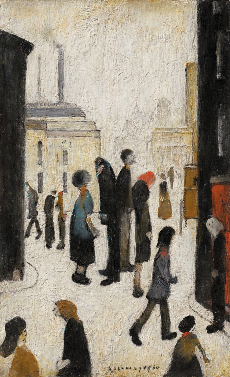 Street Scene (1960) by Laurence Stephen Lowry (1887 - 1976), English artist.