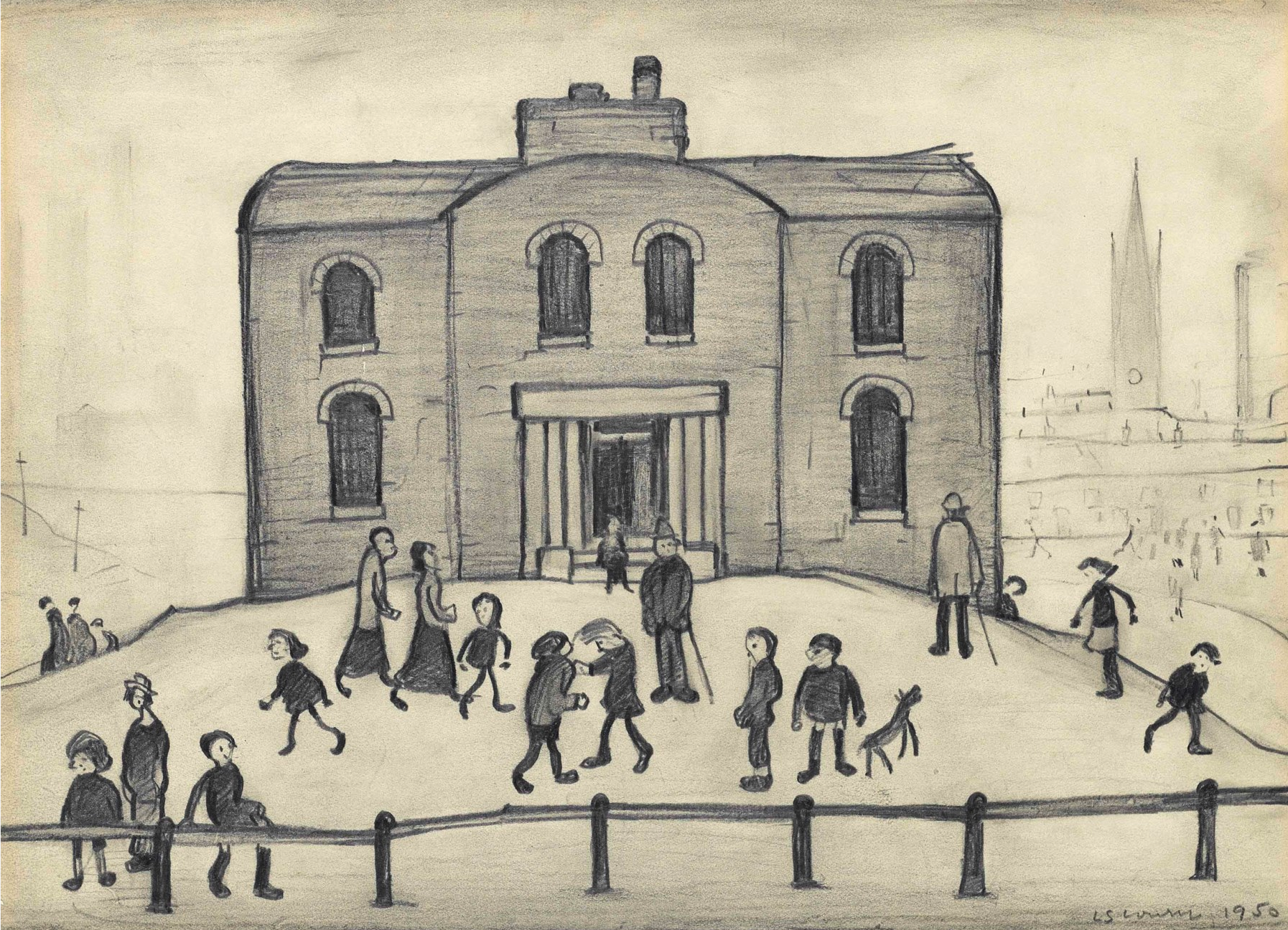 Old house (1950) by Laurence Stephen Lowry (1887 - 1976), English artist.