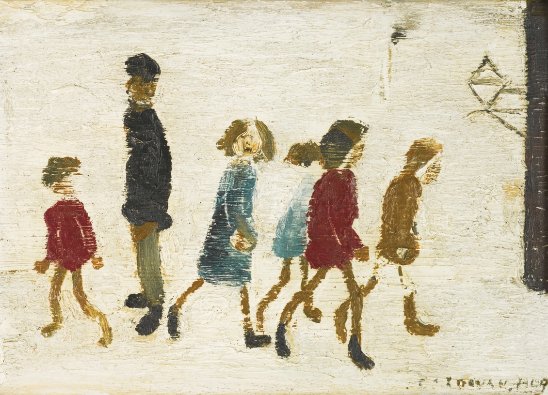 Children (circa 1960) by Laurence Stephen Lowry (1887 - 1976), English artist.