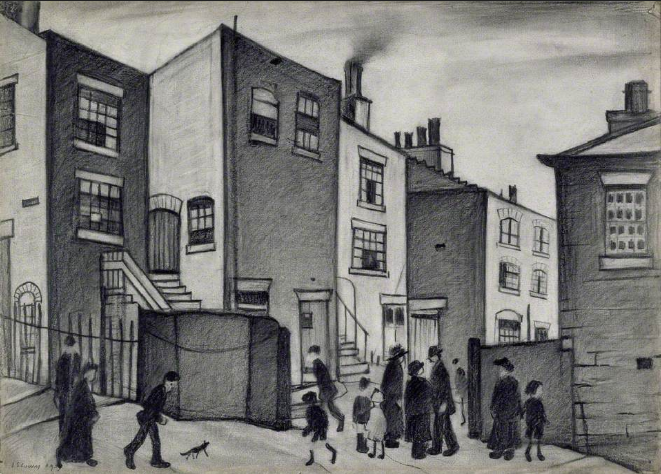 Street Scene (1939) by Laurence Stephen Lowry (1887 - 1976), English artist.
