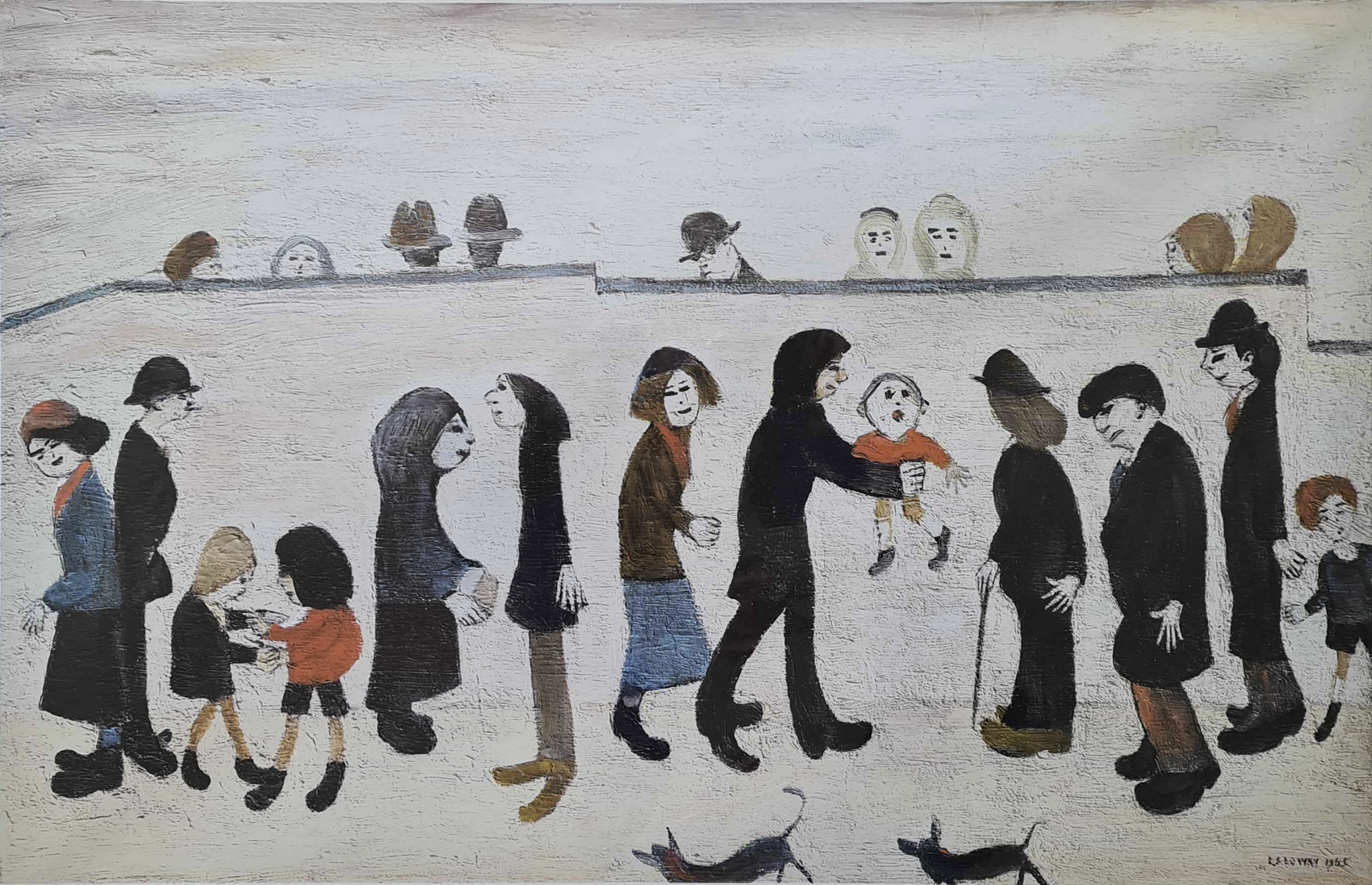 Man Holding Child (1965) by Laurence Stephen Lowry (1887 - 1976), English artist.