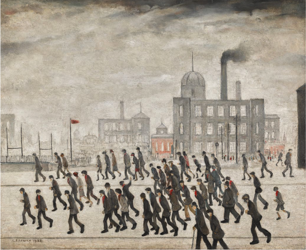 Going to the Match (1929) by Laurence Stephen Lowry (1887 - 1976), English artist.