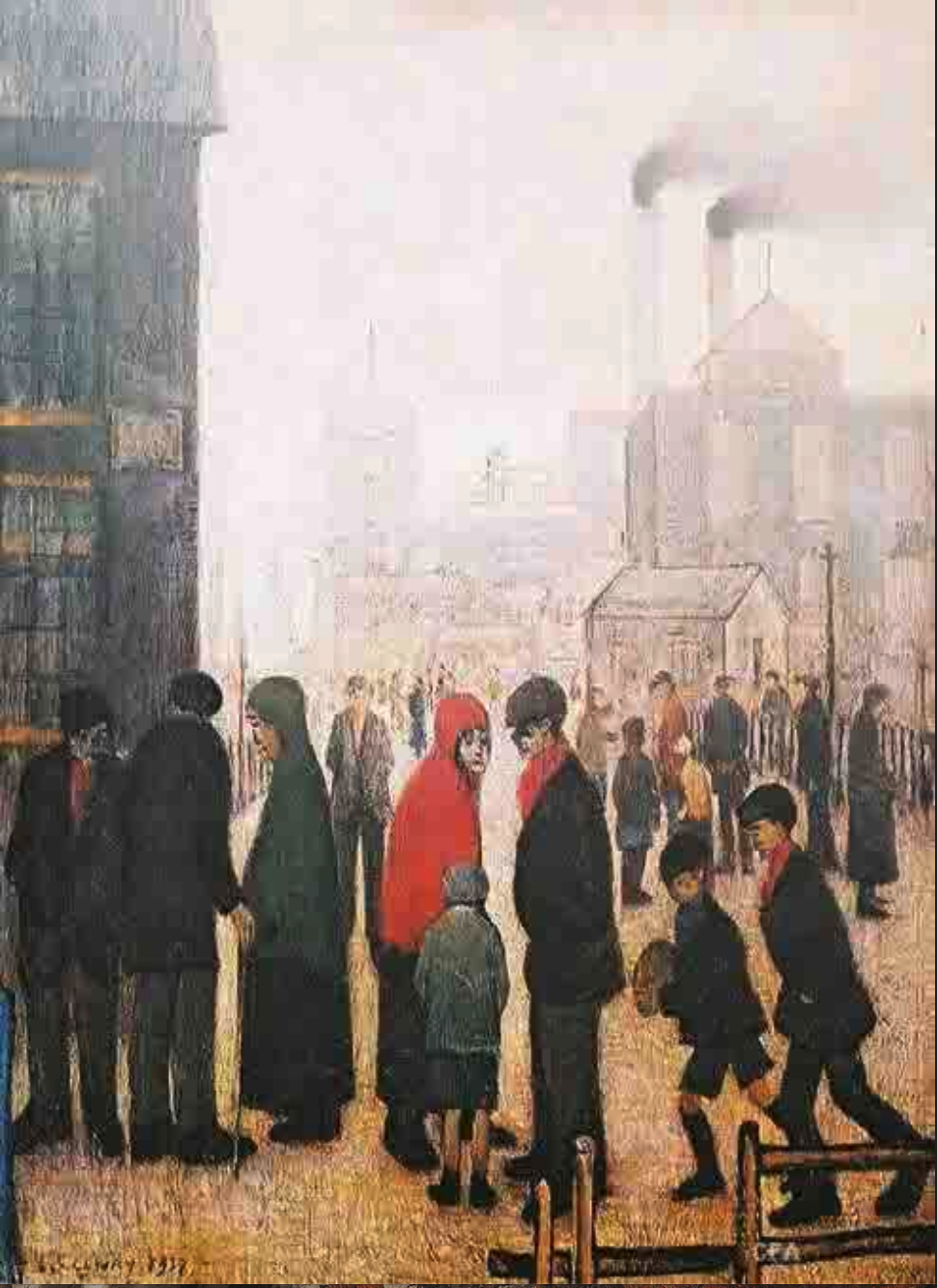 Salford street scene (1928) by Laurence Stephen Lowry (1887 - 1976), English artist.