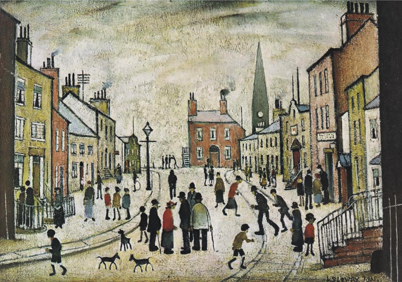 A Lancashire Village (Unknown) by Laurence Stephen Lowry (1887 - 1976), English artist.