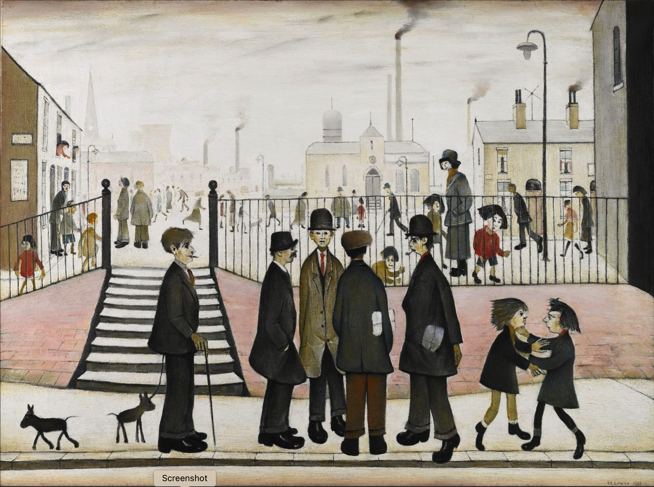 The Town Square (1953) by Laurence Stephen Lowry (1887 - 1976), English artist.