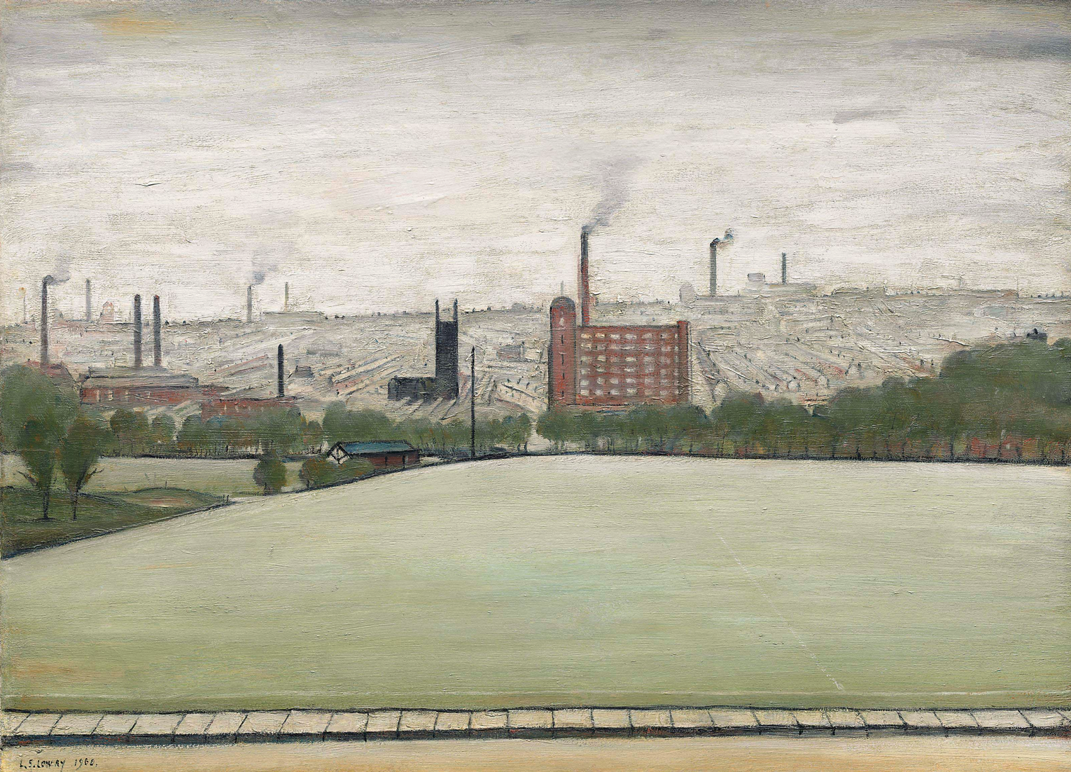 Bolton landscape (1960) by Laurence Stephen Lowry (1887 - 1976), English artist.