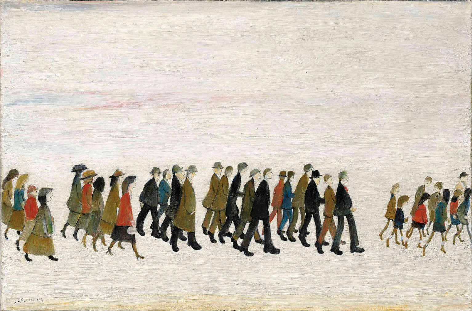 Procession in South Wales, Whit Monday (1963) by Laurence Stephen Lowry (1887 - 1976), English artist.