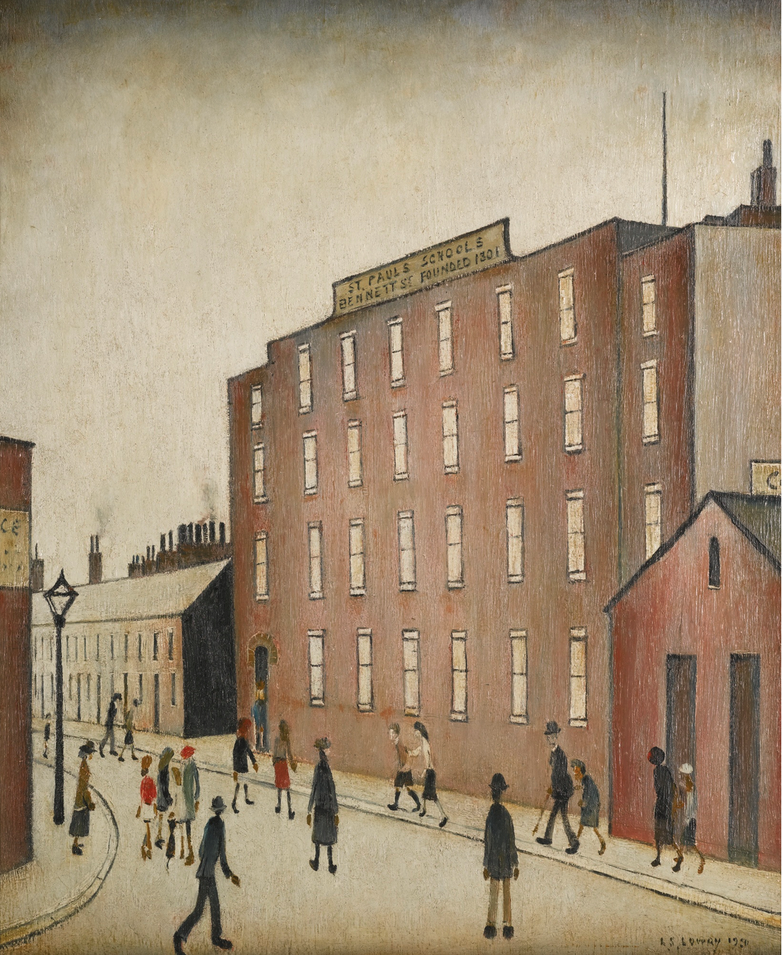 St Paul's School, Bennett Street (1950) by Laurence Stephen Lowry (1887 - 1976), English artist.