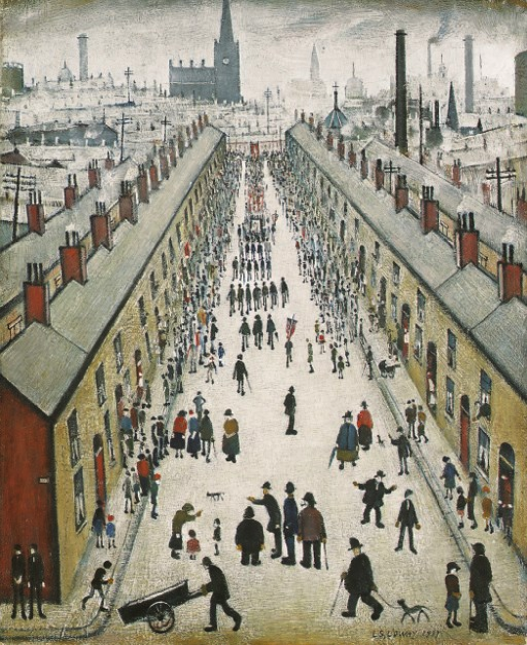 The procession (1937) by Laurence Stephen Lowry (1887 - 1976), English artist.