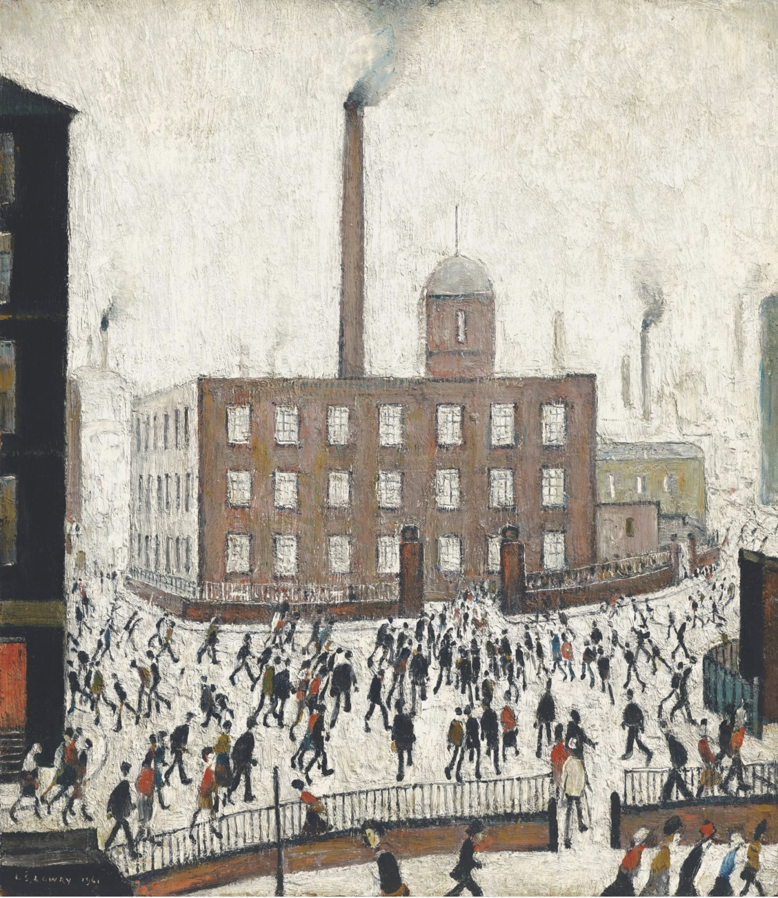 The Mill, Early Morning (1961) by Laurence Stephen Lowry (1887 - 1976), English artist.