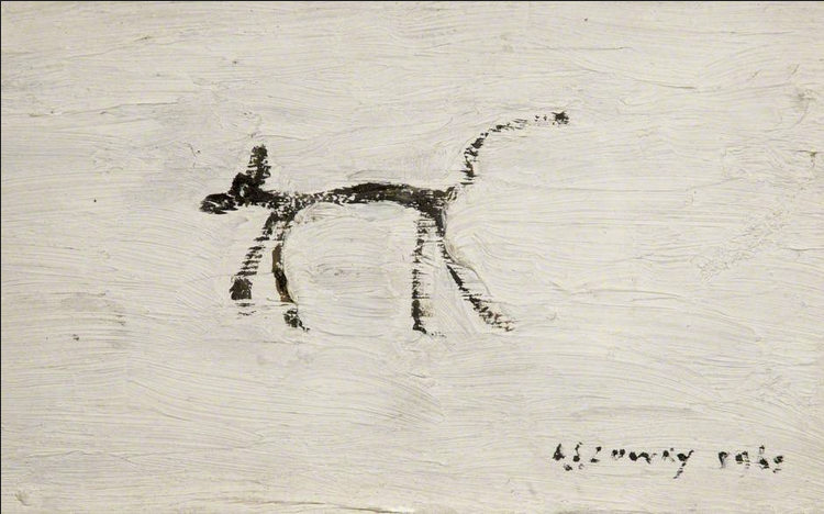 Dog (1962) by Laurence Stephen Lowry (1887 - 1976), English artist.