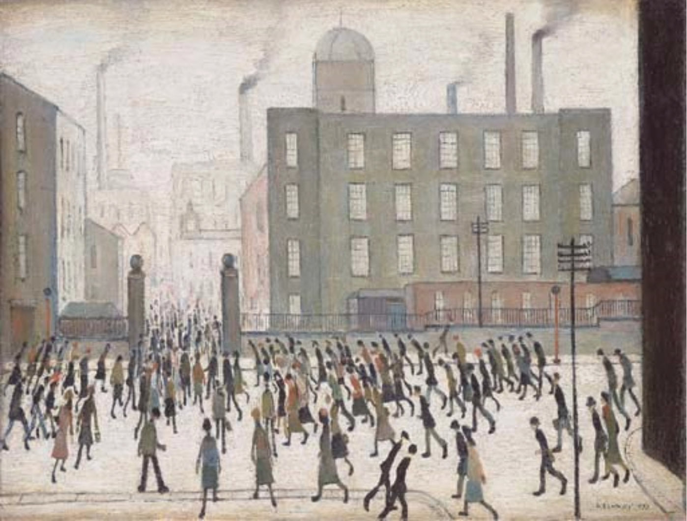 The Day Shift (1952) by Laurence Stephen Lowry (1887 - 1976), English artist.