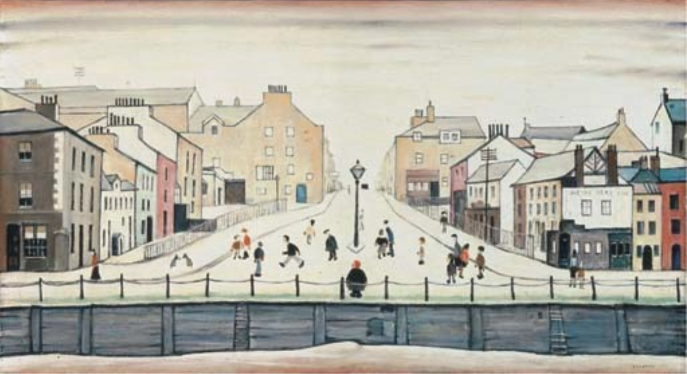 Senhouse Street, Maryport (1955) by Laurence Stephen Lowry (1887 - 1976), English artist.