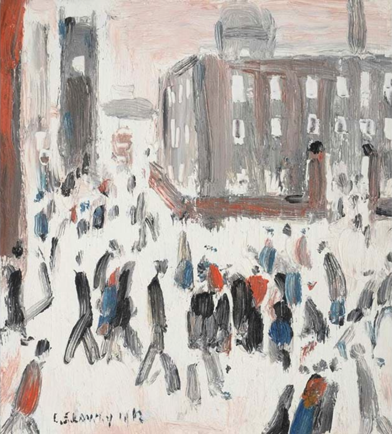 Street Scene, Factory Gates (1962) by Laurence Stephen Lowry (1887 - 1976), English artist.