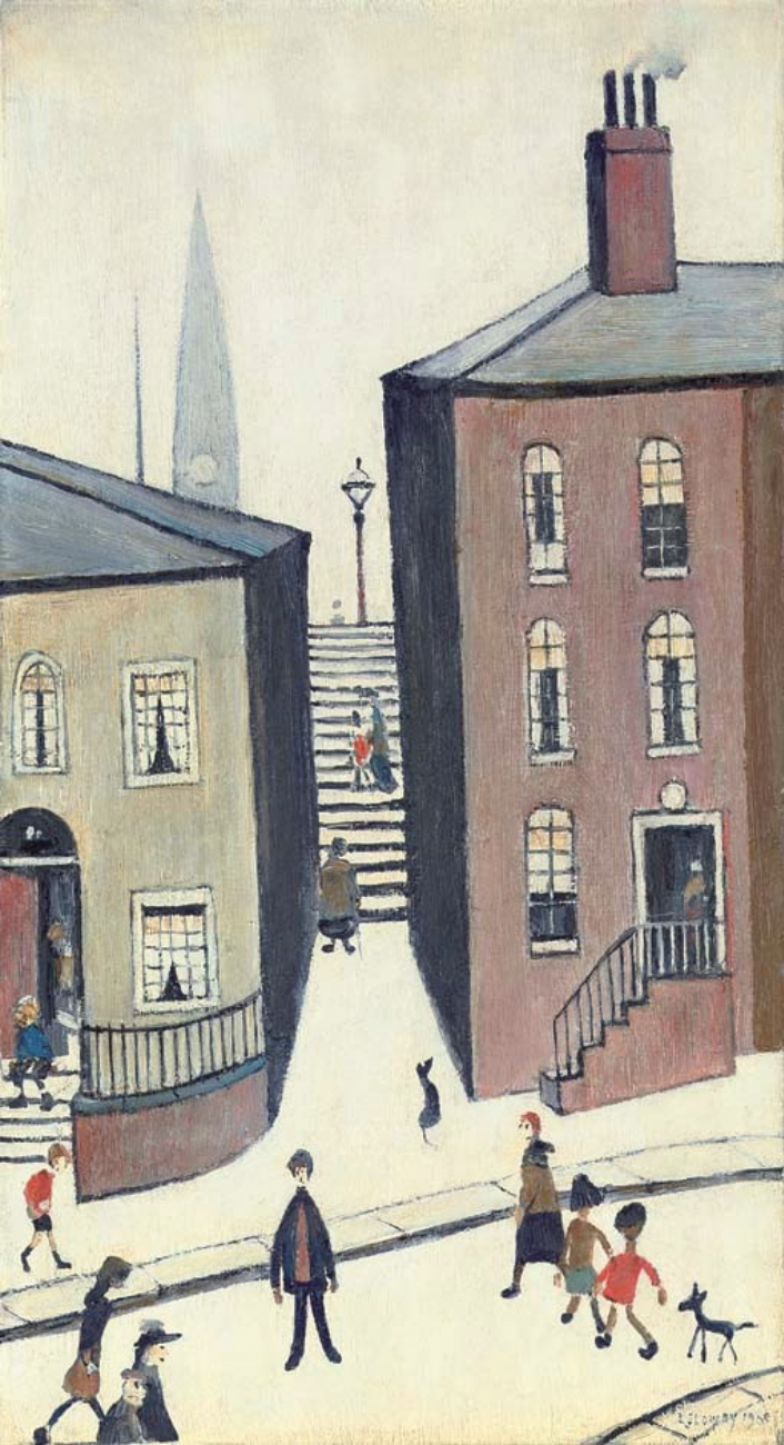 Old steps (1960) by Laurence Stephen Lowry (1887 - 1976), English artist.