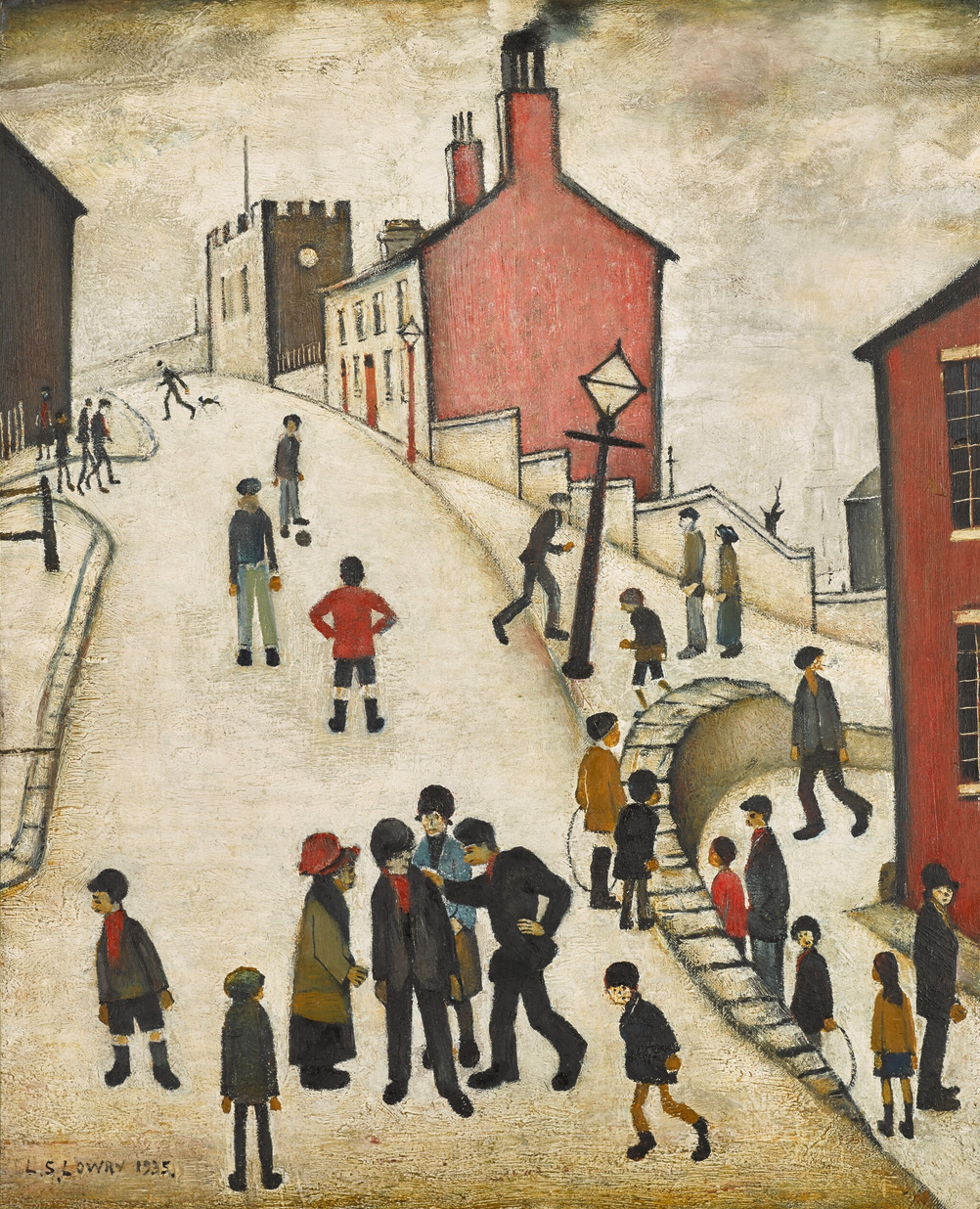 Road over Hill (1935) by Laurence Stephen Lowry (1887 - 1976), English artist.