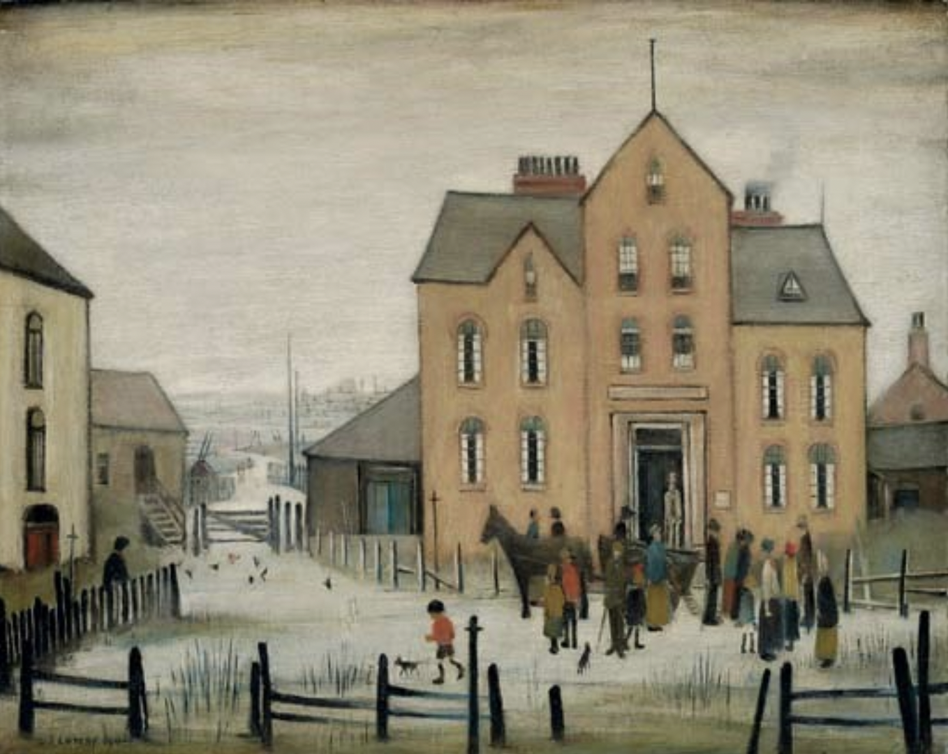 The Mansion, Pendlebury (1944) by Laurence Stephen Lowry (1887 - 1976), English artist.
