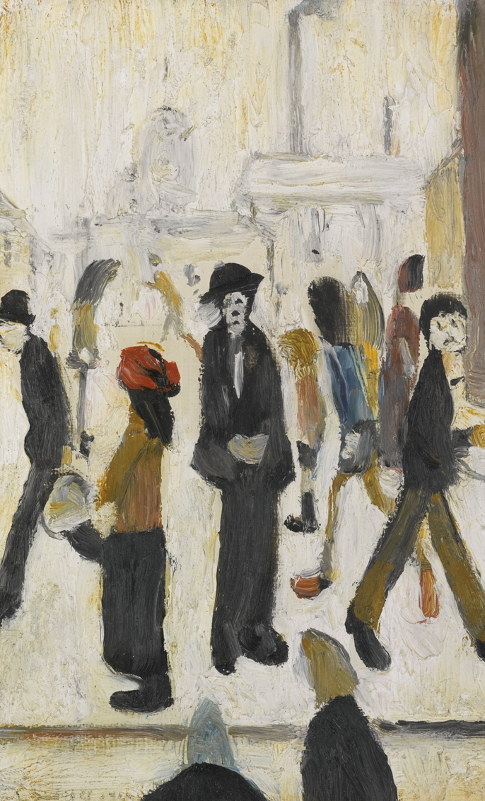 People in a Street (unknown) by Laurence Stephen Lowry (1887 - 1976), English artist.