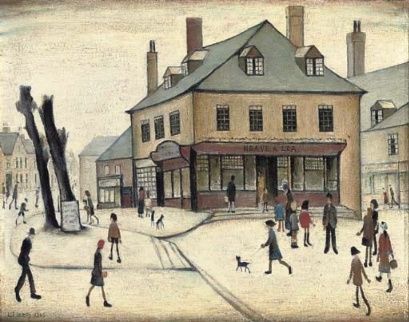 The local store (1949) by Laurence Stephen Lowry (1887 - 1976), English artist.