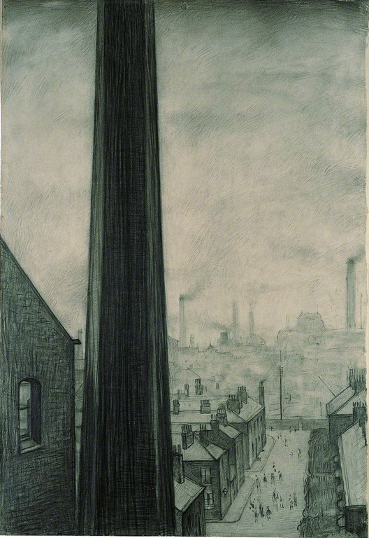 A View from the Window of the Royal Technical College, Salford (1924) by Laurence Stephen Lowry (1887 - 1976), English artist.