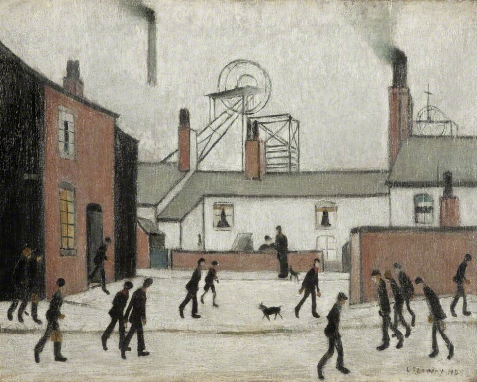 Millworkers (1948) by Laurence Stephen Lowry (1887 - 1976), English artist.