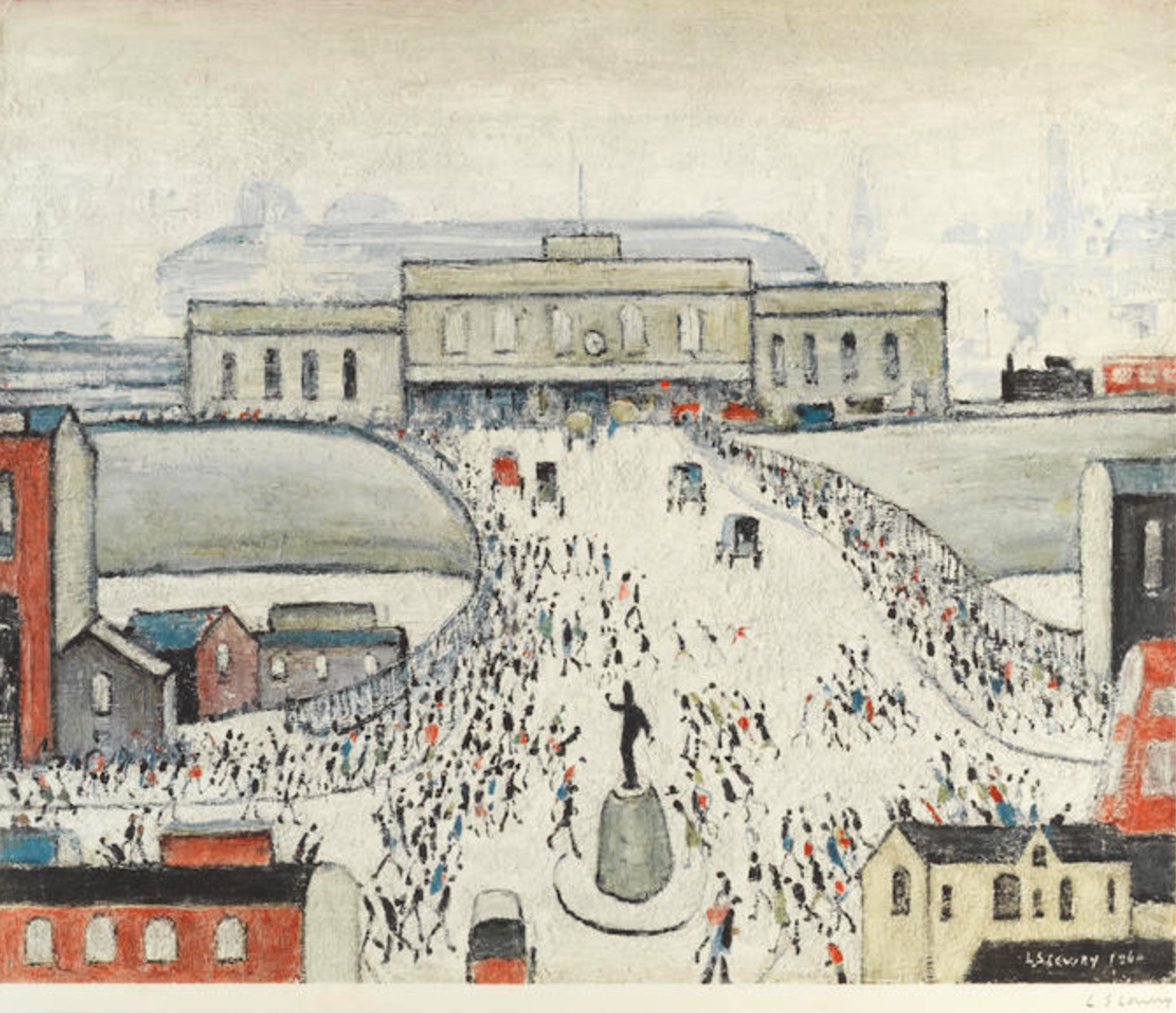 Station Approach (Date unknown) by Laurence Stephen Lowry (1887 - 1976), English artist.