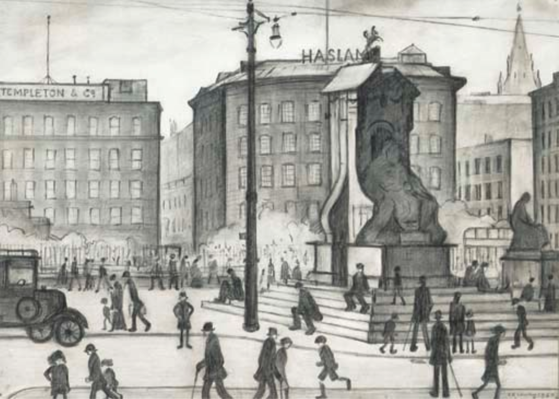 Piccadilly, Manchester (1930) by Laurence Stephen Lowry (1887 - 1976), English artist.