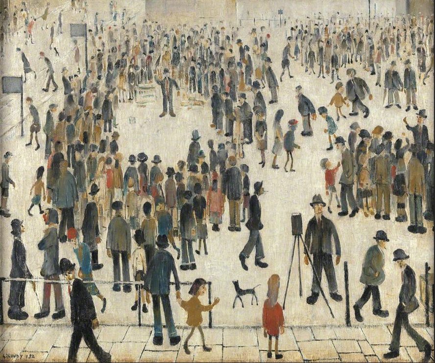 The Market Place (1952) by Laurence Stephen Lowry (1887 - 1976), English artist.