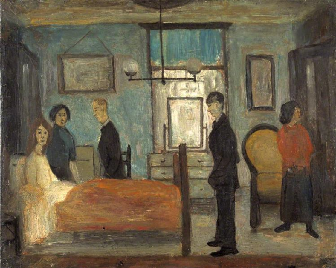 The Doctor's Visit (Unknown) by Laurence Stephen Lowry (1887 - 1976), English artist.