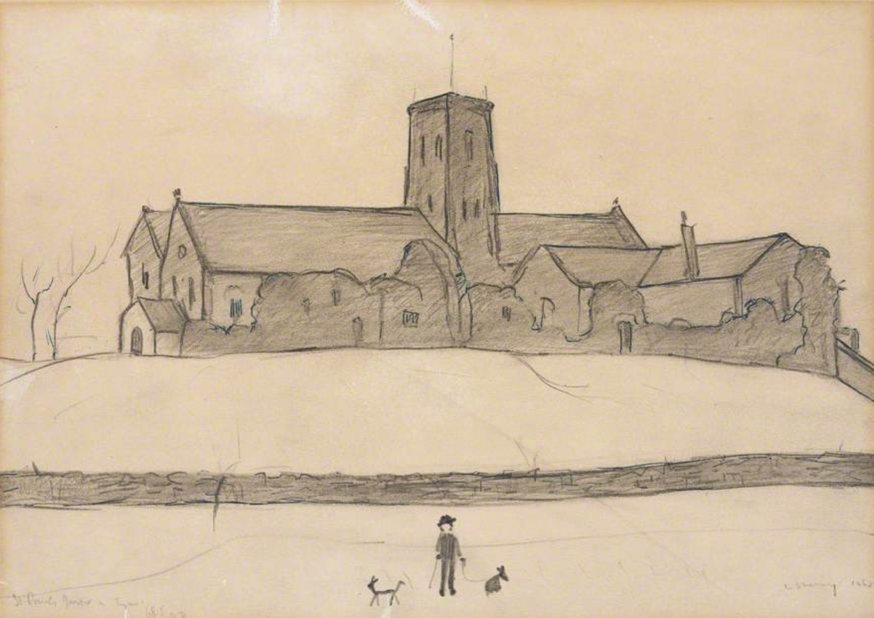 St Paul's, Jarrow-on-Tyne (1962) by Laurence Stephen Lowry (1887 - 1976), English artist.