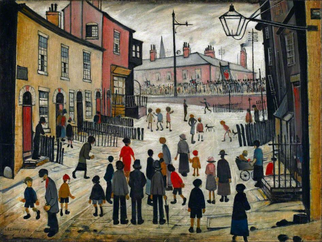Procession (1938) by Laurence Stephen Lowry (1887 - 1976), English artist.