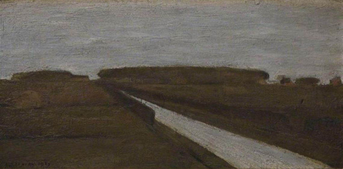 Landscape with Road (1941) by Laurence Stephen Lowry (1887 - 1976), English artist.